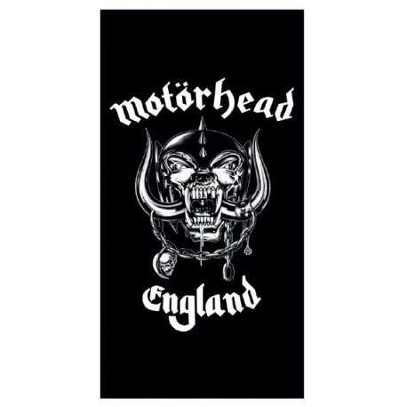 Toalha preta Motörhead com logo branco