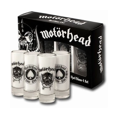 Set de 4 verres à shooter Motörhead avec design du groupe