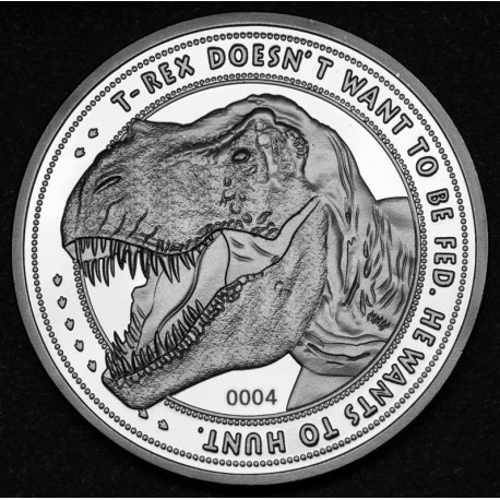 Réplica Moneda Jurassic Park 25 Aniversario T-Rex
