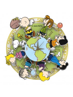 Ímã de madeira Peanuts com personagens ao redor do mundo