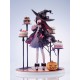 Estatua de bruja de Halloween con pasteles y calabaza en PVC