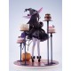 Estatua de bruja de Halloween con pasteles y calabaza en PVC