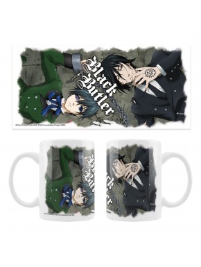 Taza de cerámica Black Butler con personajes Ciel y Sebastian