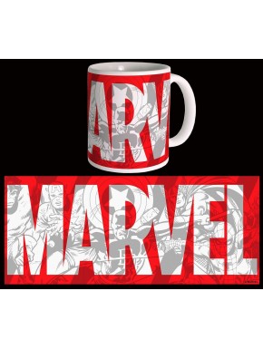 Taza de cerámica Marvel Comics con gran logo rojo