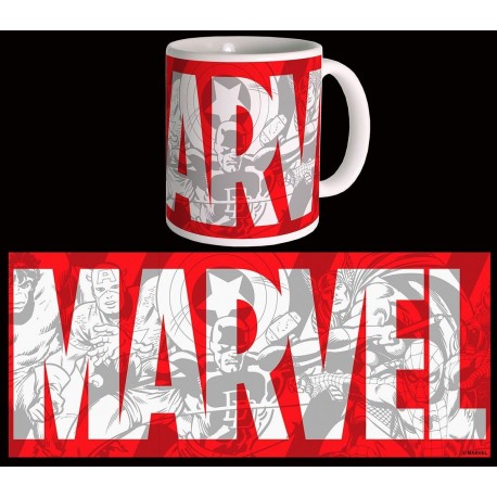 Taza de cerámica Marvel Comics con gran logo rojo