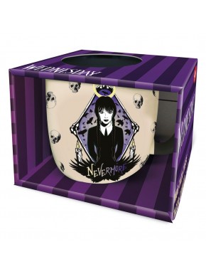 Taza de cerámica 380 ml con diseño de Wednesday y temática oscura