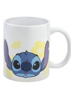 Caneca de cerâmica com design de Stitch e abacaxi