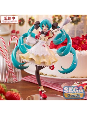 Estatua navideña de Hatsune Miku de PVC, 20 cm