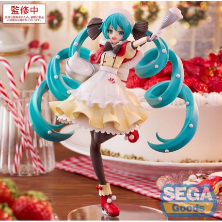 Estatua navideña de Hatsune Miku de PVC, 20 cm