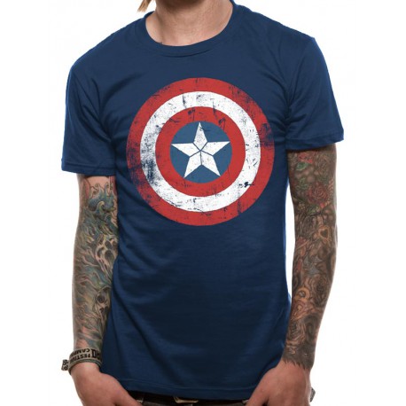 T-Shirt Captain America Marvel Shield Wasted