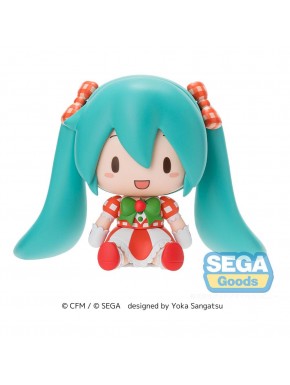 Figurine chibi de 8 cm de Hatsune Miku avec robe rouge et verte
