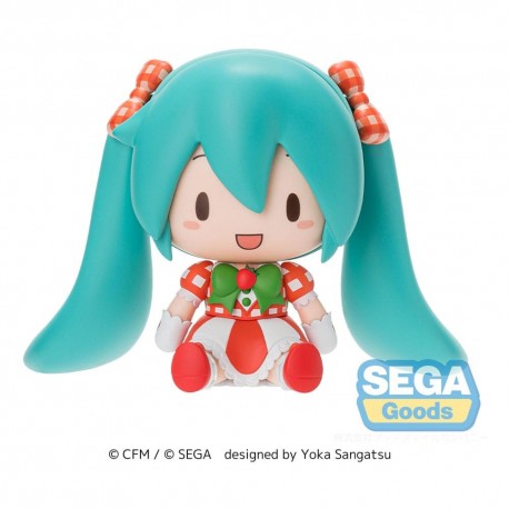Figurine chibi de 8 cm de Hatsune Miku avec robe rouge et verte