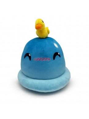 Peluche bleue Puddle Slime Stickie avec canard jaune