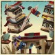 Set LEGO ONE PIECE Batalha em Arlong Park com minifiguras e pagoda