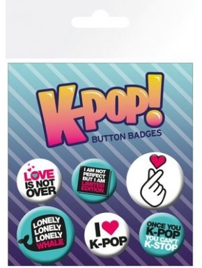 Pack de 6 chapas KPOP Mix com designs icônicos