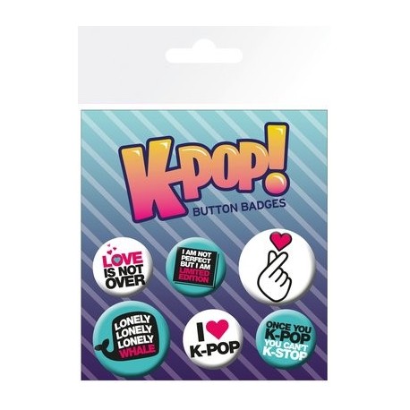 Pack de 6 chapas KPOP Mix com designs icônicos