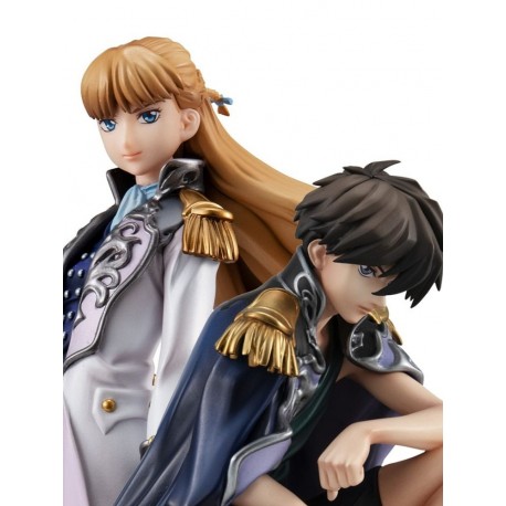 Estatuas de Heero Yuy y Relena Peacecraft de Gundam Wing