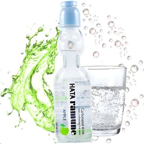 Garrafa de Ramune Hata Kosen Clear Fruits sabor maçã