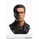 Busto T-800 de Terminator 2 con detalle de daño en batalla