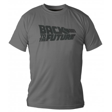 Camiseta Regreso al Futuro Logo Gris