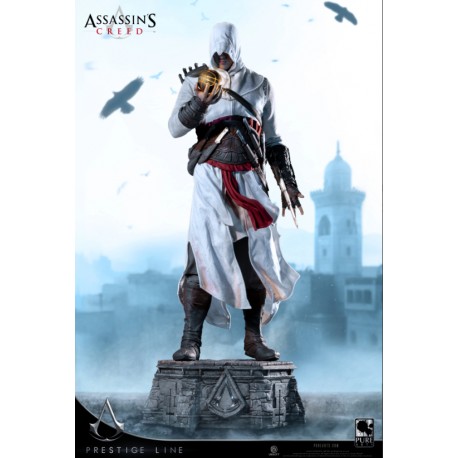 Estatua de Altaïr de Assassin's Creed en base de piedra