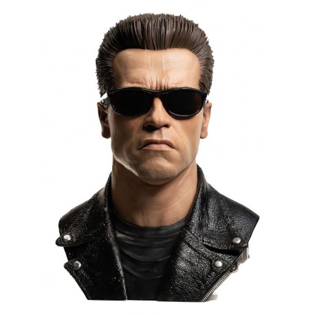 Busto hiperdetallado del Terminator T-800 Modelo 101 con gafas de sol