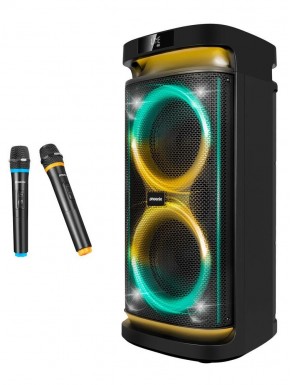 Alto-falante RumbleBoss Phoenix com microfones e luzes RGB