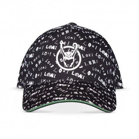 Casquette noire Loki avec design de texte