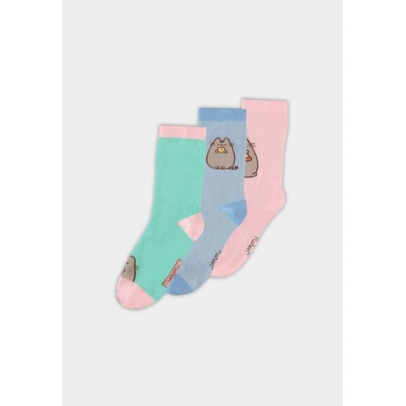 Pack de 3 calcetines Pusheen en colores rosa, azul y verde