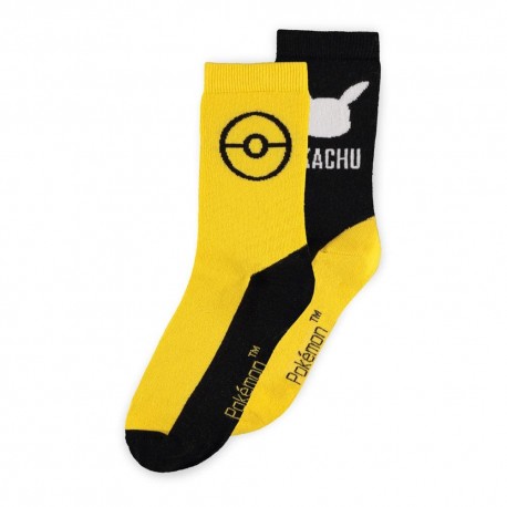 Chaussettes jaunes et noires Pikachu Pokémon