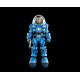 Figura Deluxe Vellok Speer de Cosmic Legions com armadura azul