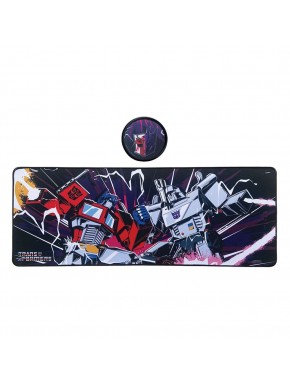 Bloco de mesa Transformers com porta-copos, design de batalha