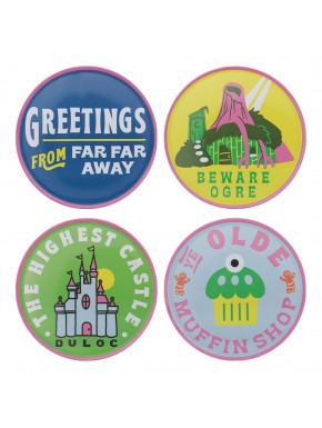 Posavasos Shrek con diseños de Far Far Away