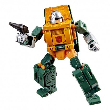 Figura Transformers Retro G1 Autobot Brawn 13 cm en modo robot y SUV