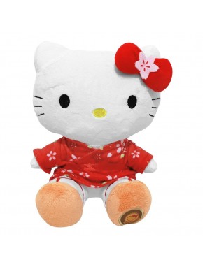 Peluche Hello Kitty avec kimono rouge de 24 cm