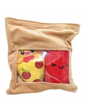 Conjunto de peluches Yummis Pizza e Cola em bolsa