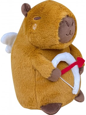 Pelúcia capivara de 21 cm estilo Cupido com arco e asas.