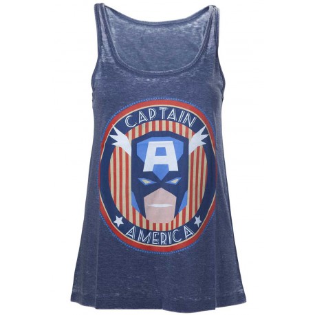 Camiseta Chica Capitan América Vintage Marvel