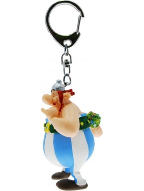 Llavero Obelix con flores en termoplástico de 13 cm
