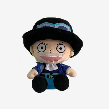 Peluche de Sabo One Piece 20 cm con sombrero y ropa característica