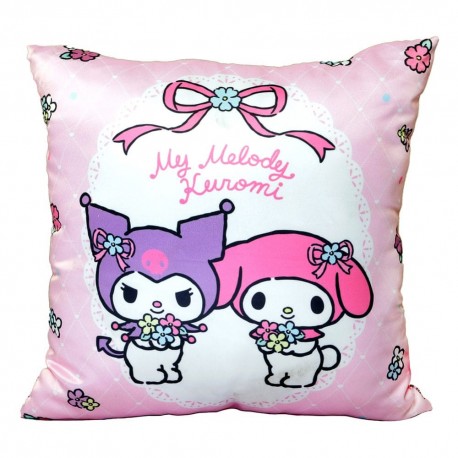Coussin pastel Sanrio avec My Melody et Kuromi