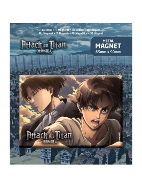 Imán de metal de Eren y Levi de Attack on Titan