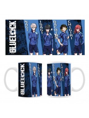 Taza de cerámica Blue Lock con personajes Nagi, Isagi, Bachira y Chigiri