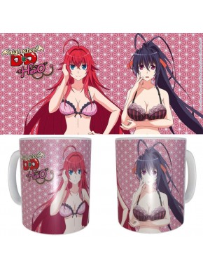 Taza de cerámica High School DxD con Rias Gremory y Akeno