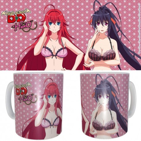 Taza de cerámica High School DxD con Rias Gremory y Akeno
