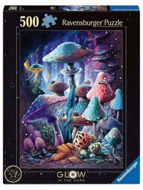 Puzzle Glow-in-the-Dark Moonlight Mushrooms de 500 piezas