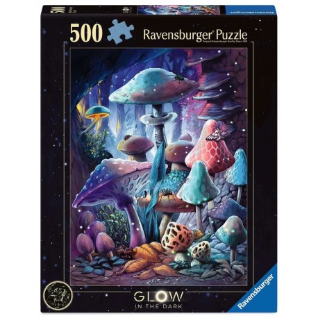 Puzzle Glow-in-the-Dark Moonlight Mushrooms de 500 piezas