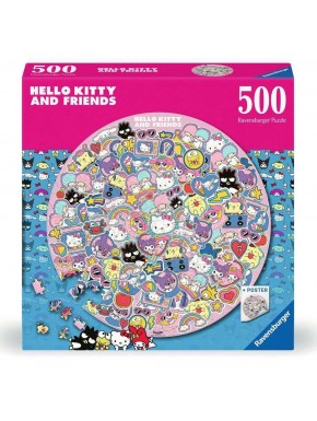 Puzzle rond 500 pièces Hello Kitty et Amis