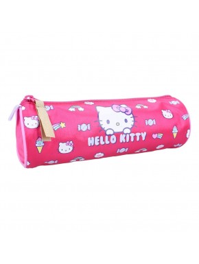 Trousse Hello Kitty rose ronde avec motifs