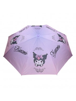 Paraguas lila con diseño de Kuromi de Sanrio